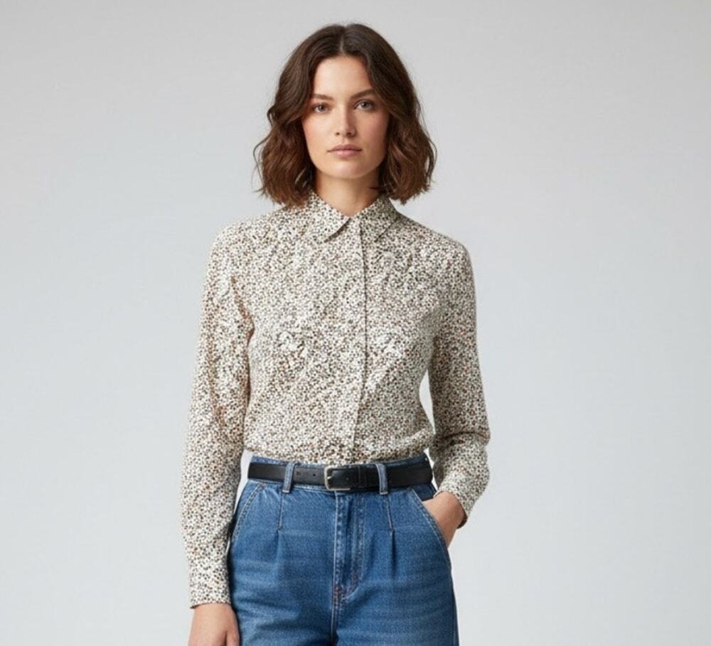 Vintage 70's Nikki Lightweight Double Peter Pan Collar Blouse